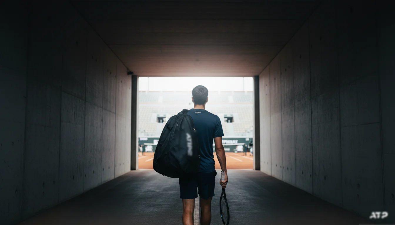 Joueur de tennis regardant le tableau du classement ATP lors d'un tournoi