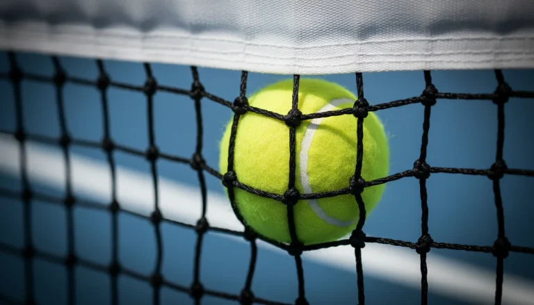 Balle de tennis dans le filet symbolisant une erreur de pari