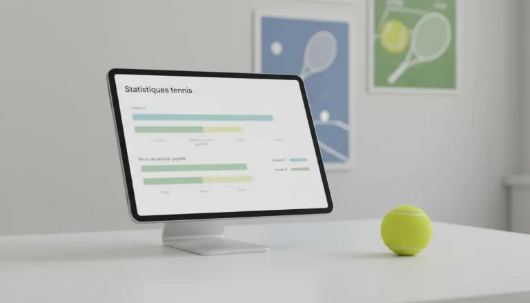 Tableau de statistiques de tennis affiché sur un écran lors d'un match