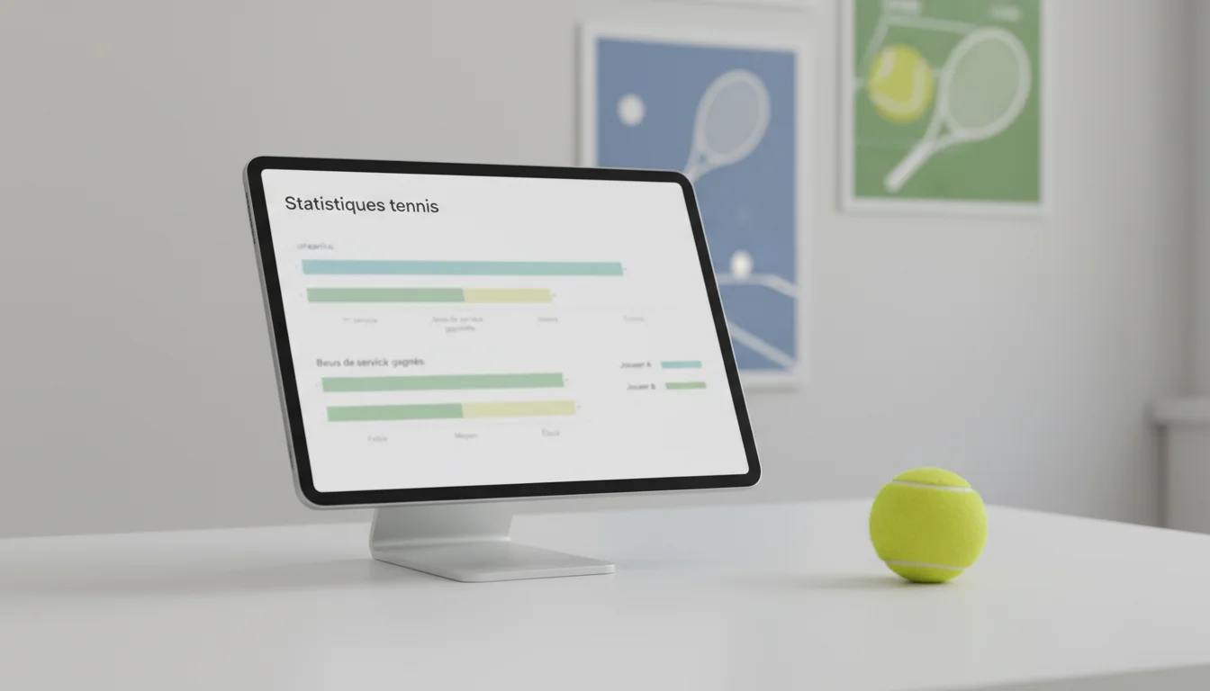 Tableau de statistiques de tennis affiché sur un écran lors d'un match